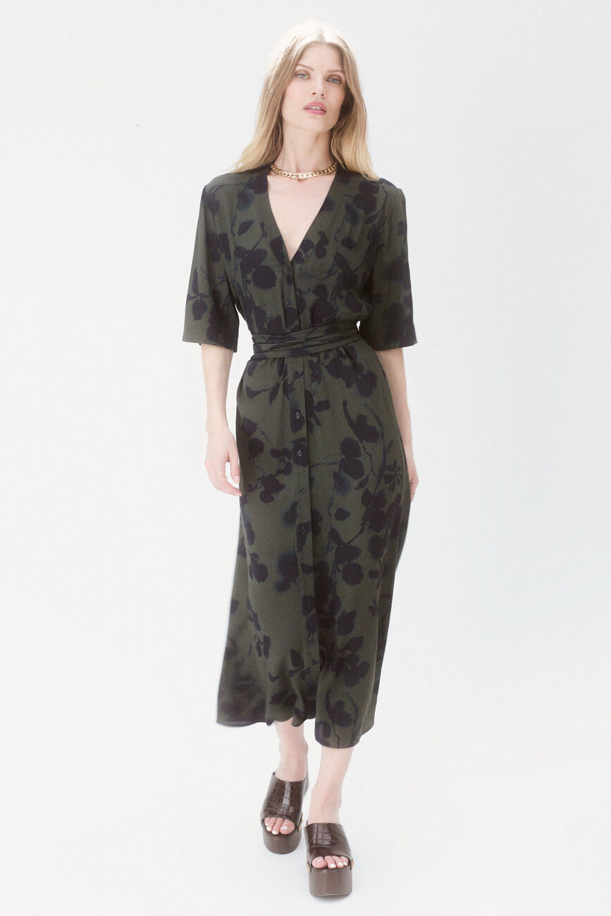 Robe Relisa vert kaki femme