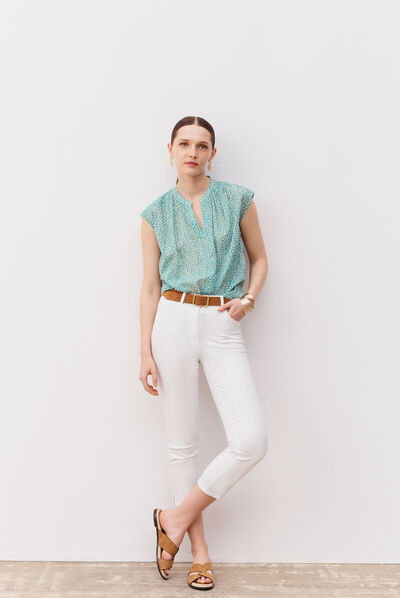 chemisier elio bleu turquoise femme