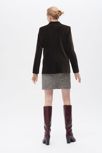 Giacca violine marrone scuro donna