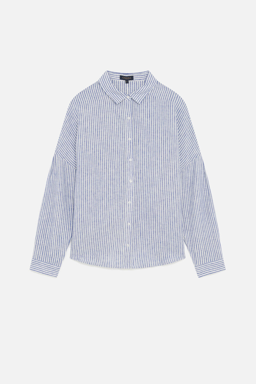 Chemise claude2 100% lin denim stone femme