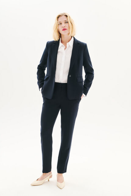 Pantalon pgautier bleu marine femme
