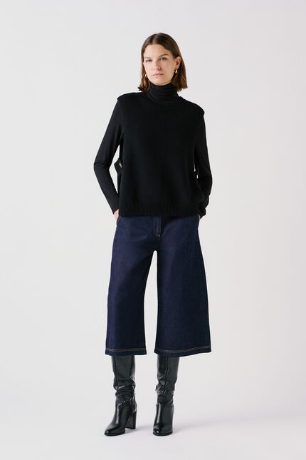 Poncho hevy noir femme