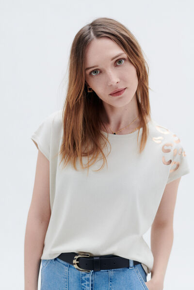 T-shirt tdelta ecru femme