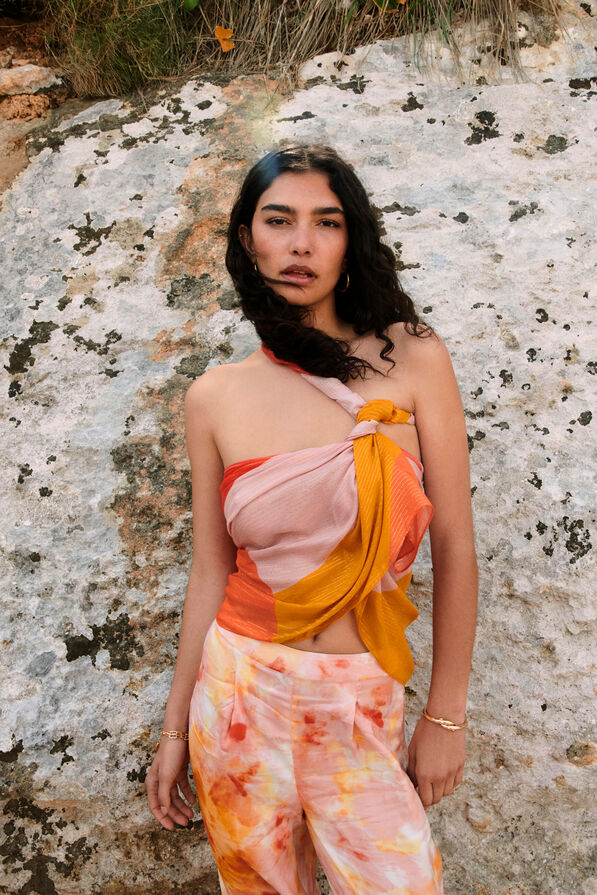 Foulard lorela jaune or femme