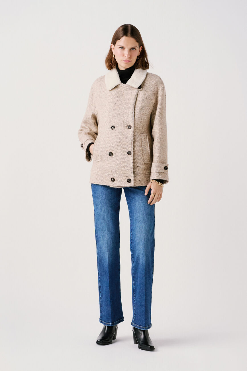 Glen coat beige woman