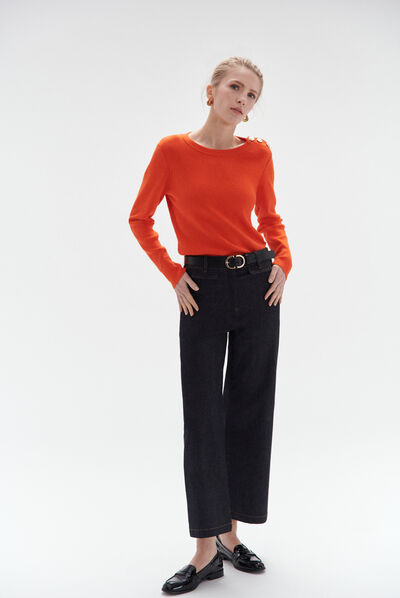 Jean teano évasé denim double stone femme
