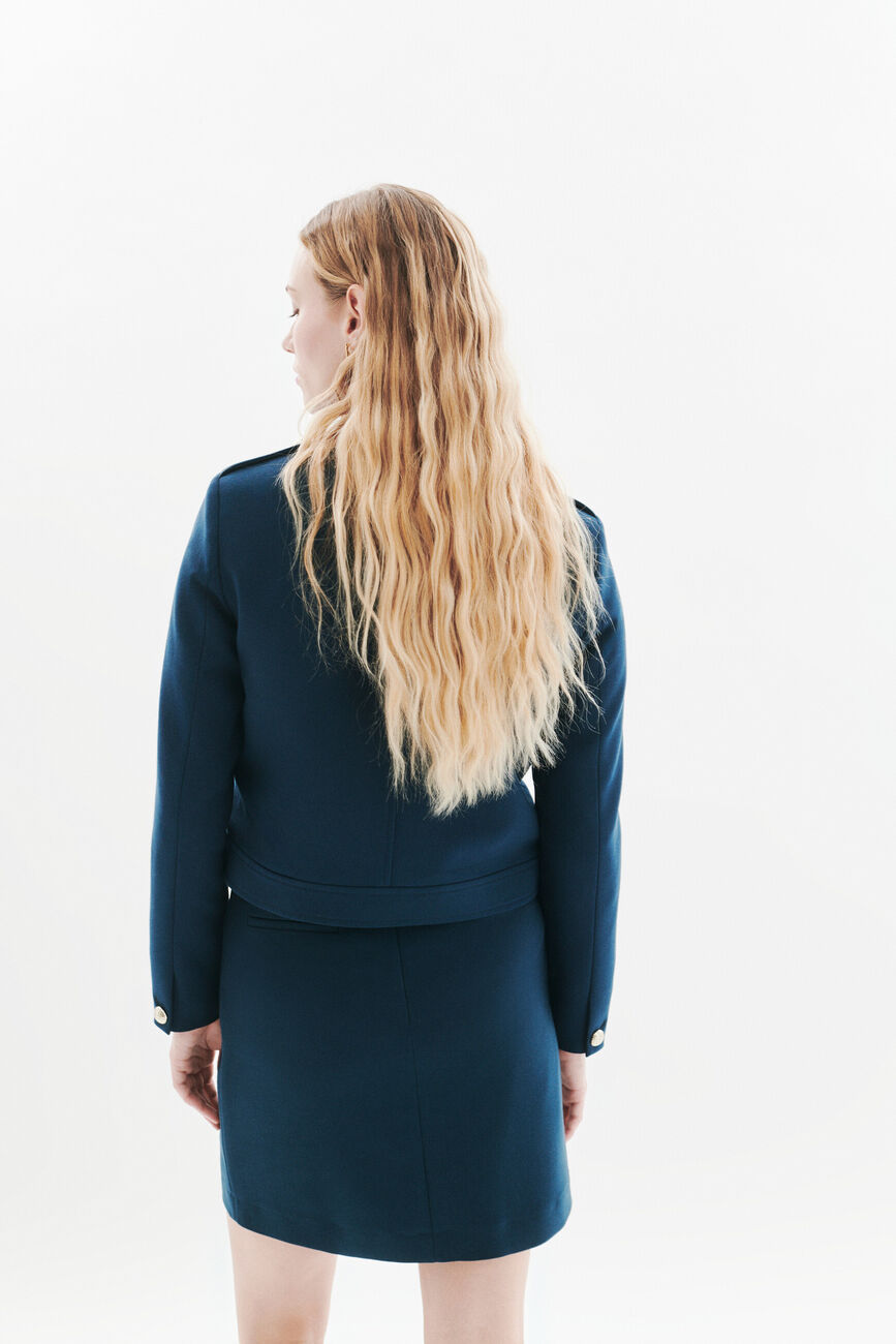 Chaqueta Vicomte azul petróleo mujer