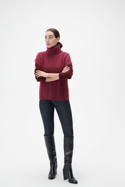 Pull mfiona bordeaux femme