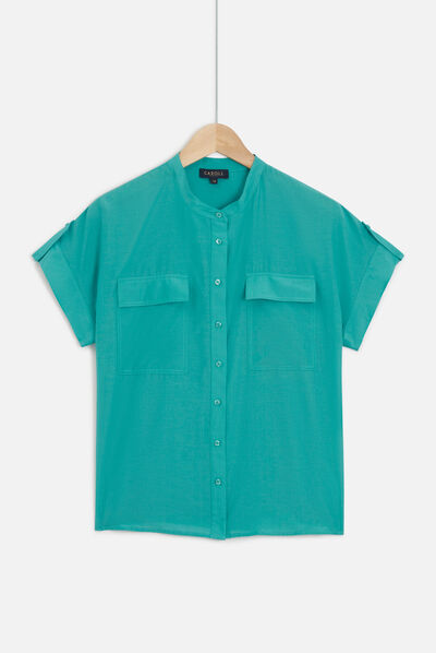 camisa allan verde esmeralda mujer