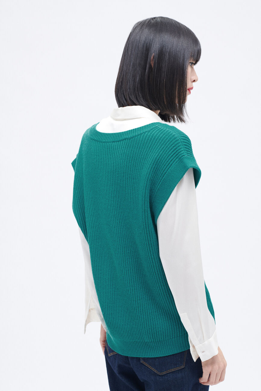 Pull mcurt bleu turquoise femme