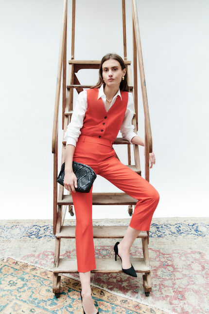 Pantalon polga rouge femme