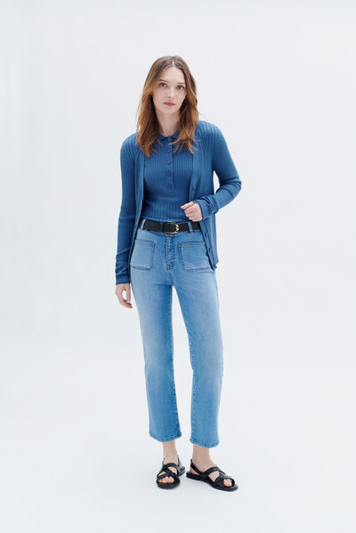 Gilet marnie denim stone femme