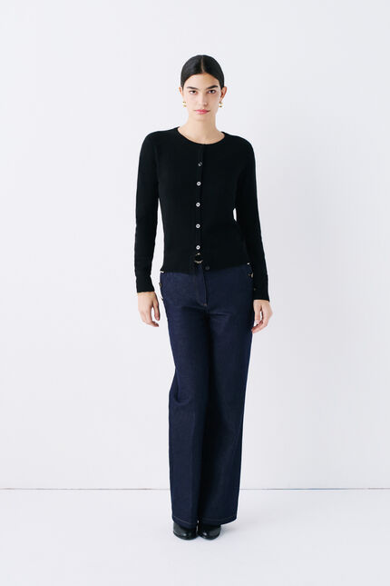 Gilet mcaroline 100 % cachemire noir femme