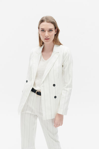 Blazer sandra ecru femme