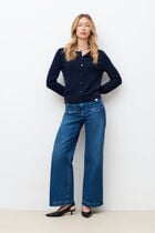 mcaroline 100% cashmere cardigan navy blue woman
