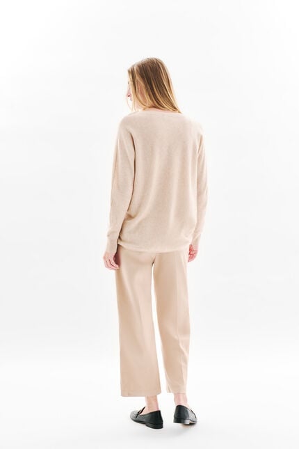 Pull mamelia 100 % cachemire gris clair femme