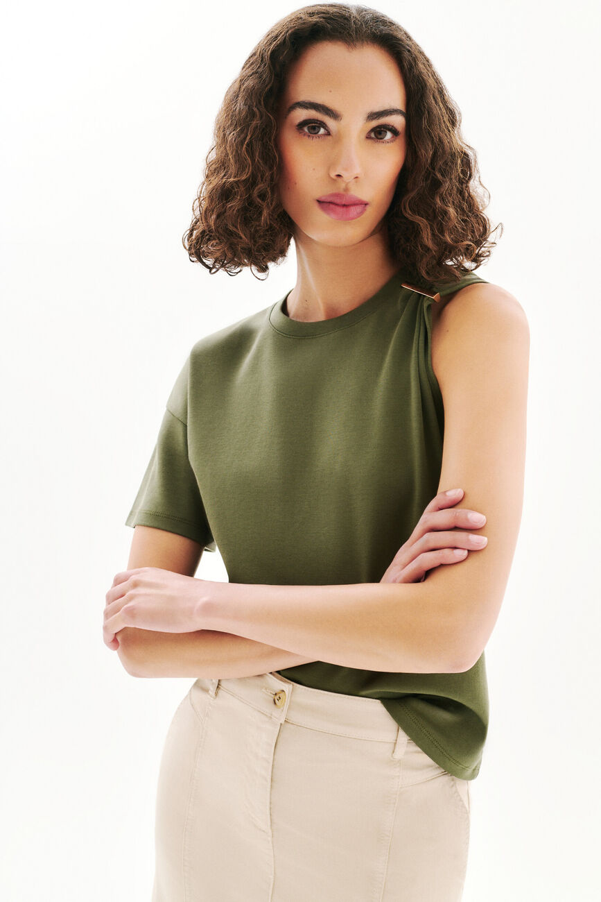 Maglietta Tlouane verde cachi donna