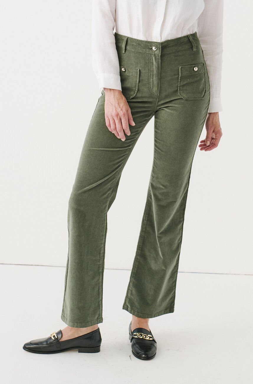 Pantalon pelley vert kaki femme