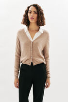 Mtheodore cardigan light brown woman