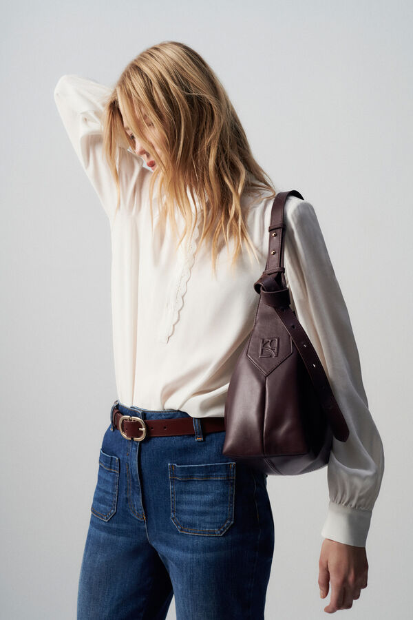 Soane en cuir naturel tas donkerbruin vrouw