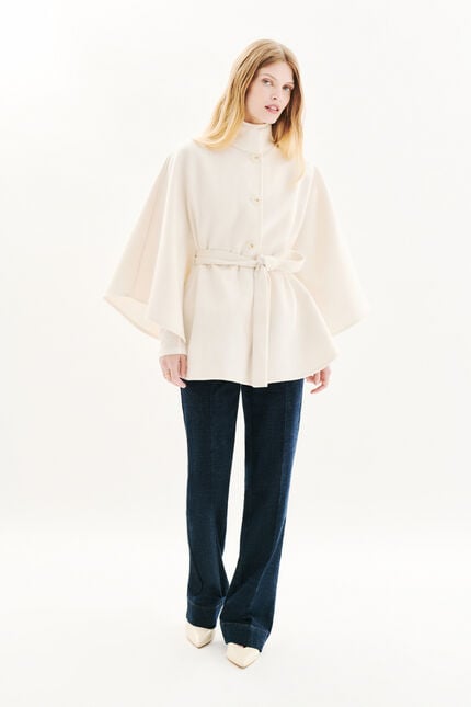 Poncho Hacaro creme femme