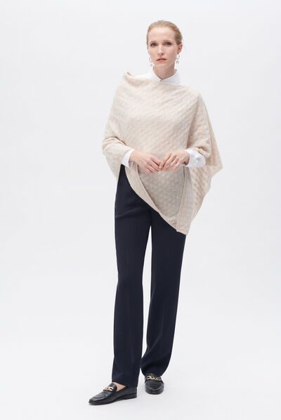 Poncho helea beige femme