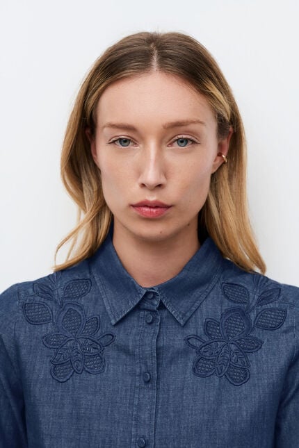Chemise Brendabroderie denim stone femme