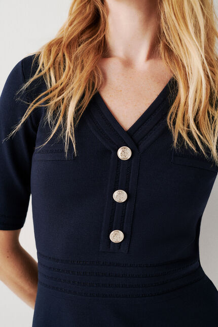 rudie jurk marineblauw vrouw