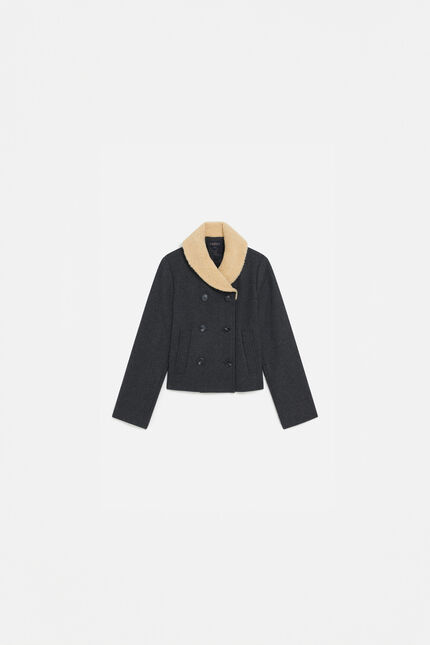 Manteau maviateur gris fonce femme