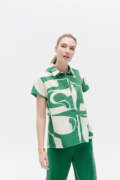 Camiseiro Canemone verde menta mulher