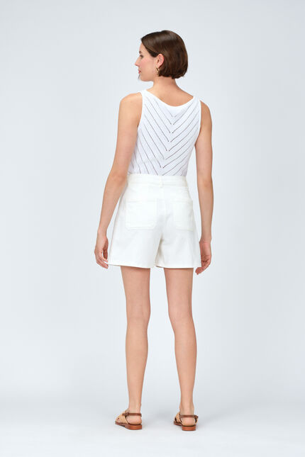 Short saphir blanc femme