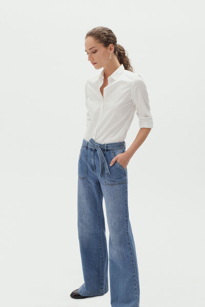 pantalon darwin denim baby bleu femme