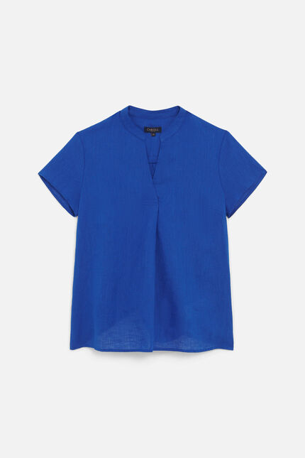 Bluse Kat 100 % Leinen türkisblau damen