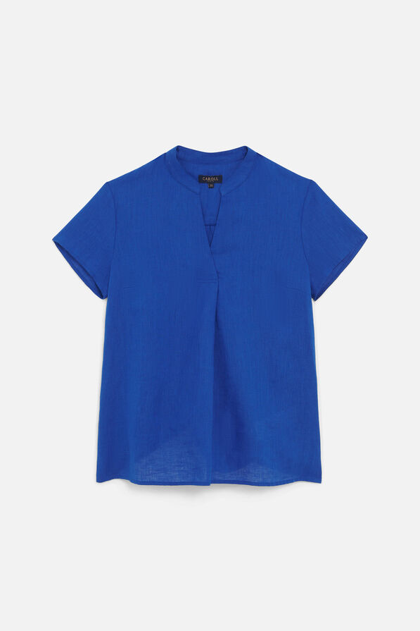 Blusa Kat 100% linho azul turquesa mulher