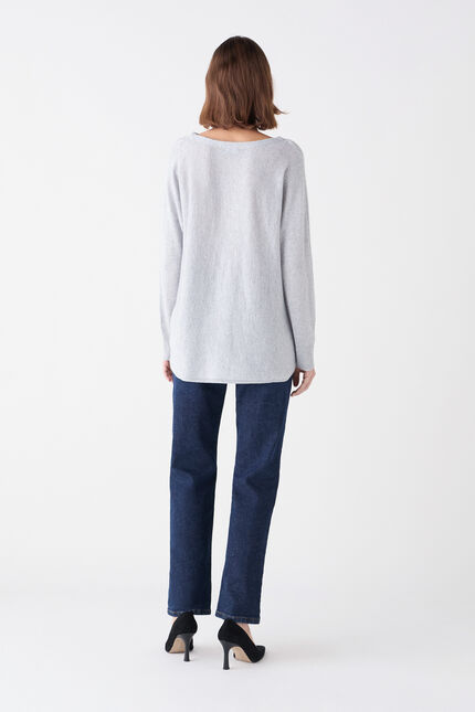 Trui Mamelia Lurex lichtgrijs vrouw