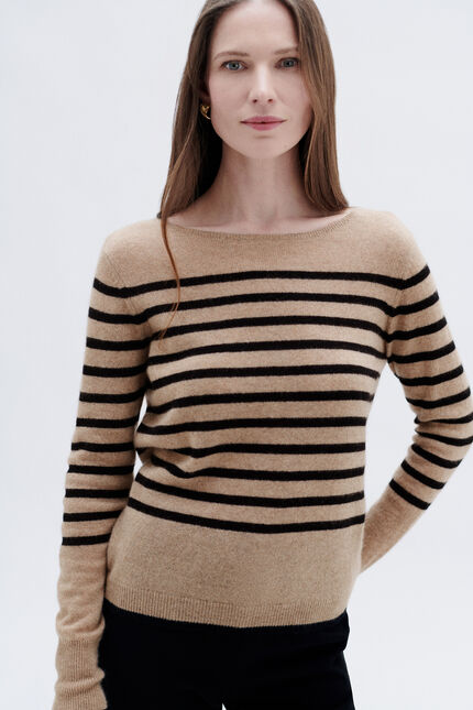 Pull mzoely 100% cachemire sable femme