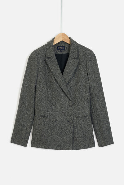 Blazer yelena chevron gris fonce femme