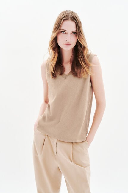Tjina T-shirt taupe vrouw