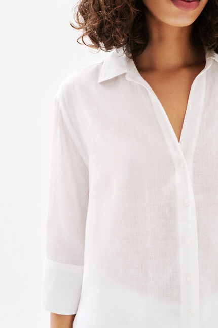 Chemise coraline 100% lin blanc femme