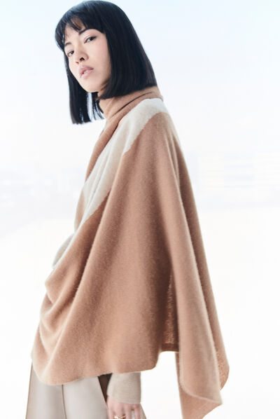 poncho charles b 100% cachemire beige femme
