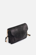 Solina bag in cuir split leather black woman