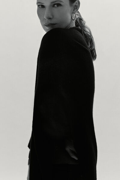 poncho baltimore 100% cachemire noir femme