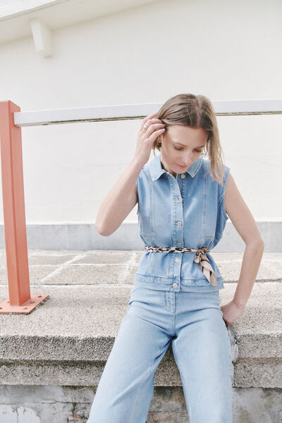 Giacca vmolly denim baby blu donna