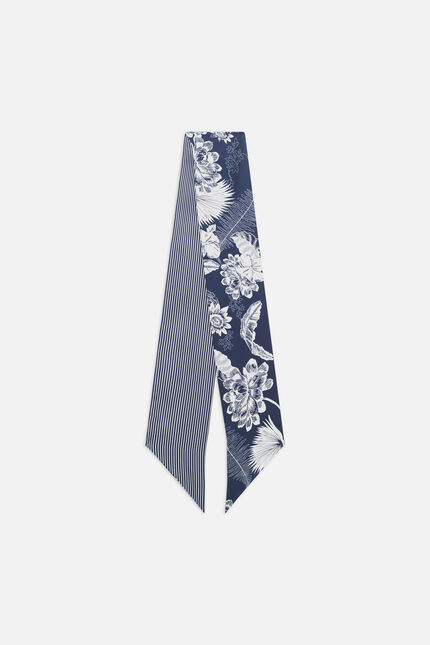 Foulard Mila 100% soie bleu marine femme