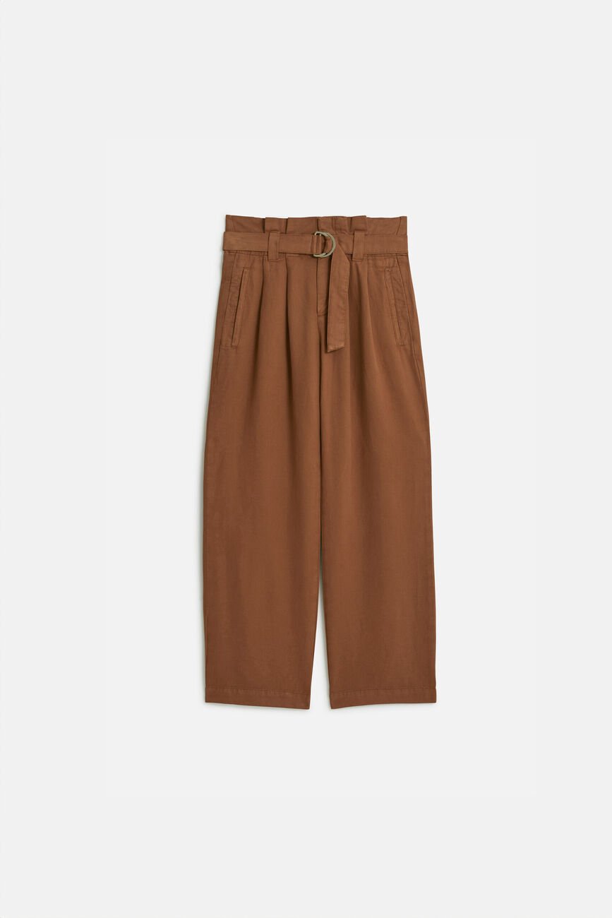 pantalon terra orange fonce femme