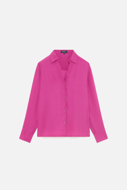 Chemise Calysta 100% soie rose fushia femme