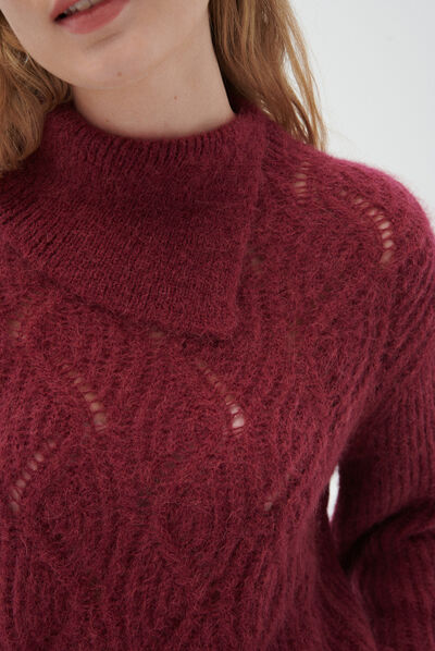 Pull merica bordeaux femme