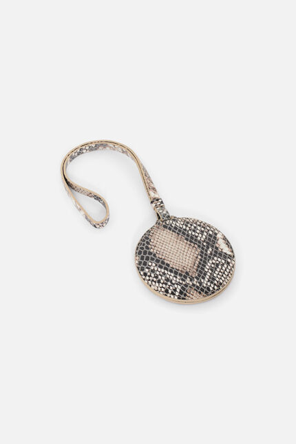 Miroir Sibel en cuir naturel taupe femme