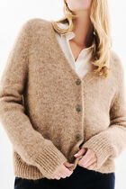 Mdonatella cardigan light brown woman