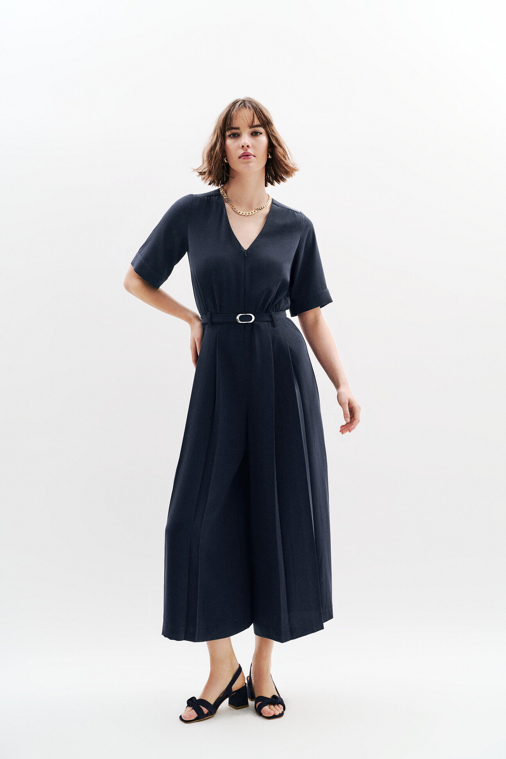 Combinaison Cpinceau bleu marine femme